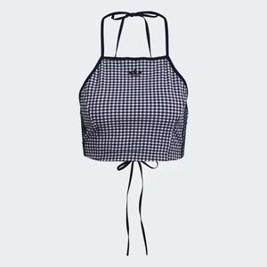 adidas Black and White Checkered Crop Top